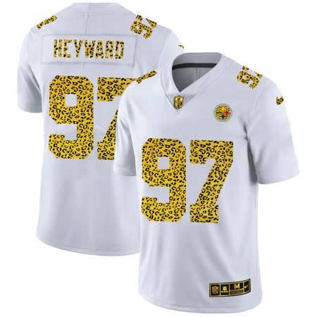 Maillot Homme Pittsburgh Steelers Cameron Heyward 97 Nike Flocked Leopard Print Blanc